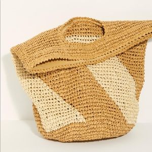 NWT Free People straw top handle bag